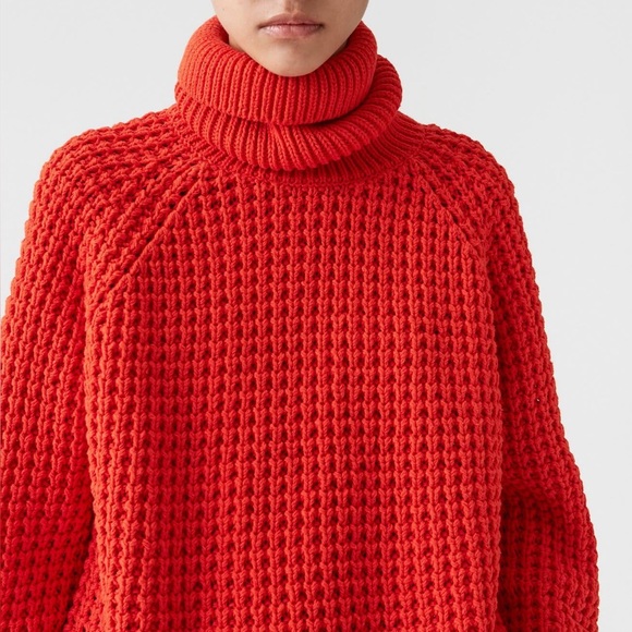 HOPE Stockholm Viral Orange Oversized Cotton Grand Sweater - Medium / Large (40) - Picture 3 of 10